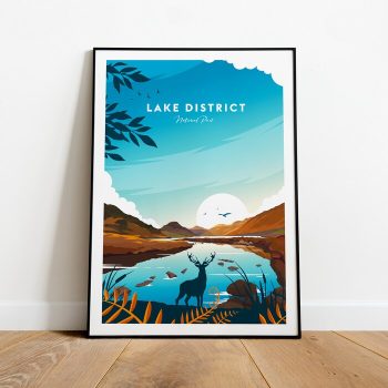 Lake District Traditional Travel Canvas Poster Print - National Park Lake District Poster Lake District Print