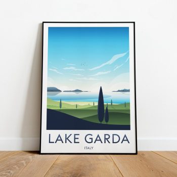 Lake Garda Travel Canvas Poster Print - Italy Lake Garda Print Lake Garda Poster Italy Print Italy Poster