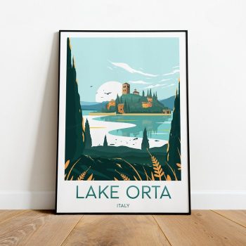 Lake Orta Travel Canvas Poster Print - Italy