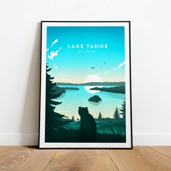 Lake Tahoe Traditional Travel Canvas Poster Print - National Park Lake Tahoe Poster