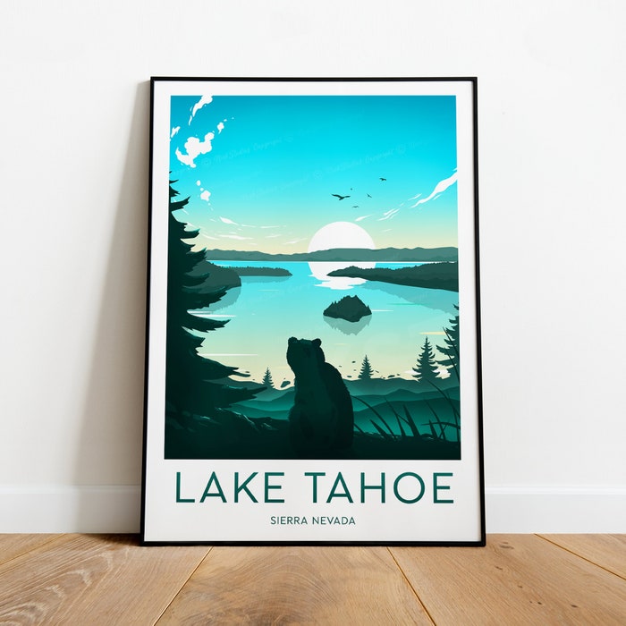 Lake Tahoe Travel Canvas Poster Print - National Park Lake Tahoe Poster