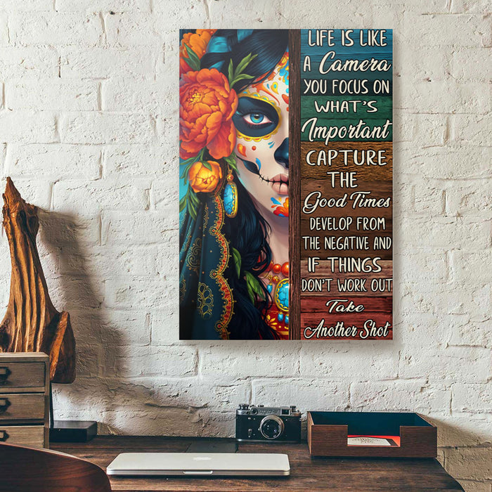 Life-Is-Like-A-Camera-Hippie-Girl-Canvas-Poster-Prints-Wall-Art-Decor-1