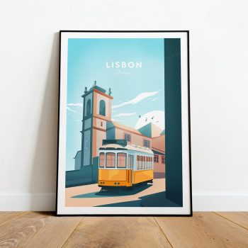 Lisbon Traditional Travel Canvas Poster Print - Portugal