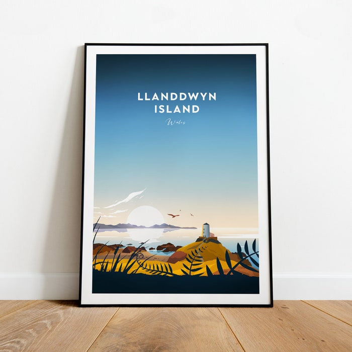 Llanddwyn Island Traditional Travel Canvas Poster Print - Wales