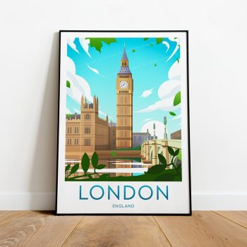 London Travel Canvas Poster Print - England London Poster Big Ben Print