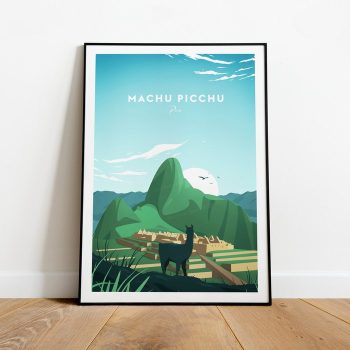 Machu Picchu Traditional Travel Canvas Poster Print - Peru Machu Picchu Poster Travel Art