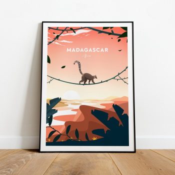 Madagascar Evening Traditional Travel Canvas Poster Print - Africa
