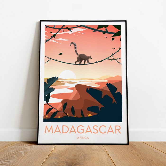 Madagascar Evening Travel Canvas Poster Print - Africa
