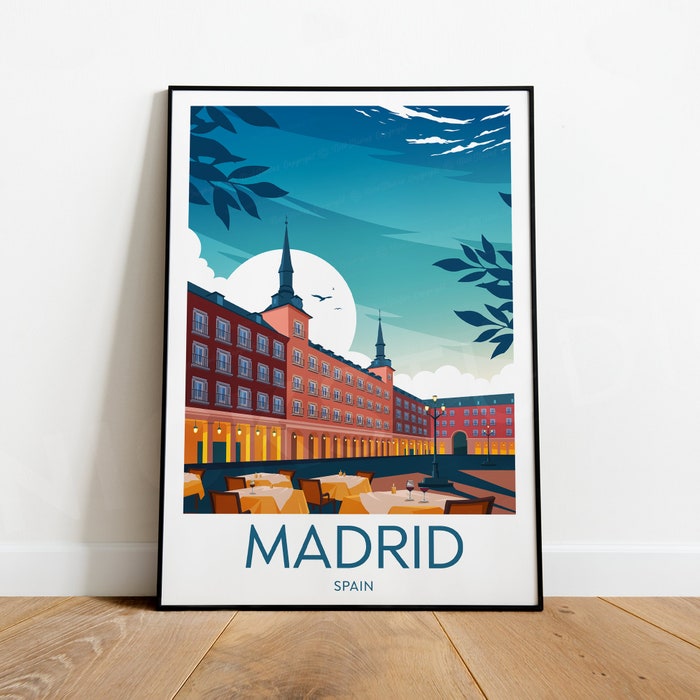 Madrid Travel Canvas Poster Print - Spain Madrid Poster Madrid Artwork