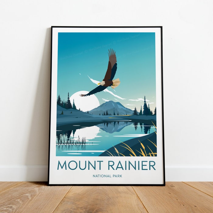 Mount Rainier Travel Canvas Poster Print - National Park