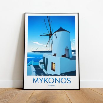 Mykonos Travel Canvas Poster Print - Greece Mykonos Print Mykonos Poster