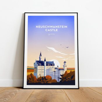 Neuschwanstein Castle Traditional Travel Canvas Poster Print - Germany