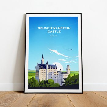 Neuschwanstein Traditional Castle Travel Canvas Poster Print - Germany