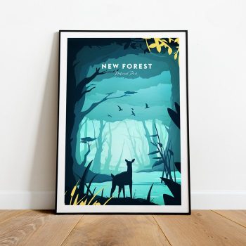 New Forest Traditional Travel Canvas Poster Print - National Park The New Forest Poster