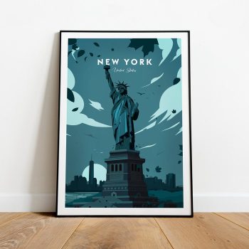 New York City Traditional Travel Canvas Poster Print - United States
