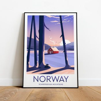 Norway Travel Canvas Poster Print - Scandinavian Mountains