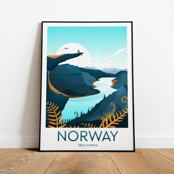 Norway Travel Canvas Poster Print - Trolltunga