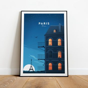 Paris Traditional Travel Canvas Poster Print - France