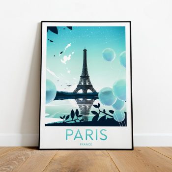 Paris Travel Canvas Poster Print - Eiffel Tower Paris Poster Eiffel Tower Print