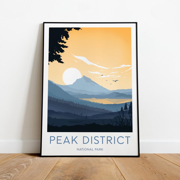 Peak District Travel Canvas Poster Print - National Park Peak District Poster Hope Valley Bakewell