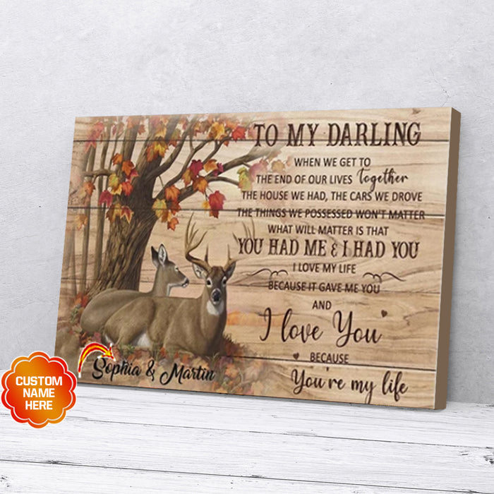 Personalized-Gift-For-Couple-Buck-And-Doe-Canvas-Wall-Art-When-We-Get-To Personalized Gift For Couple Buck And Doe Canvas Wall Art When We Get To