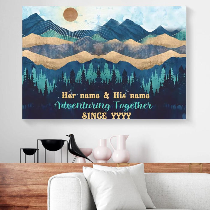 Personalized-Gift-For-Couple-Forest-Canvas-Wall-Art-Adventuring-Together-1