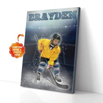 Personalized Hockey Canvas Wall Art