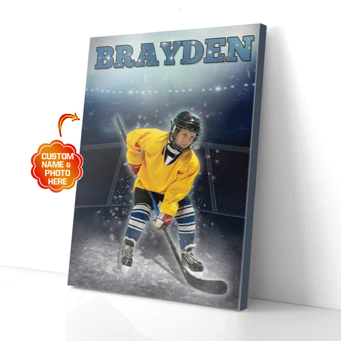 Personalized-Hockey-Canvas-Wall-Art Personalized Hockey Canvas Wall Art