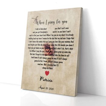 Personalized Memorial Gift For Baby From Dad Dragonfly Canvas Wall Art When I Pray