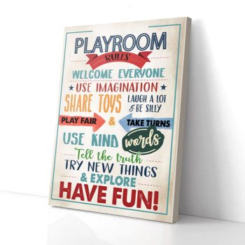 Playroom Rules Canvas Poster Prints Wall Art Decor