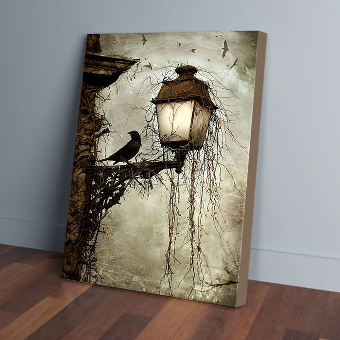 Raven-On-The-Light-Poles-Canvas-Poster-Prints-Wall-Art-Decor Raven On The Light Poles Canvas Poster Prints Wall Art Decor