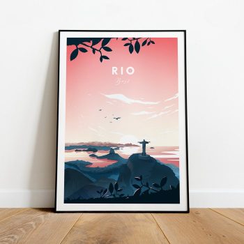 Rio Traditional Travel Canvas Poster Print - Brazil Rio Print Rio Poster Brazil Poster Travel Gift