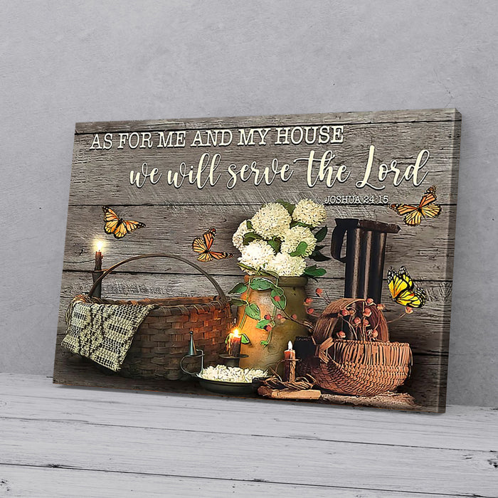 Serve The Lord Basket Butterfy Canvas Poster Prints Wall Art Decor