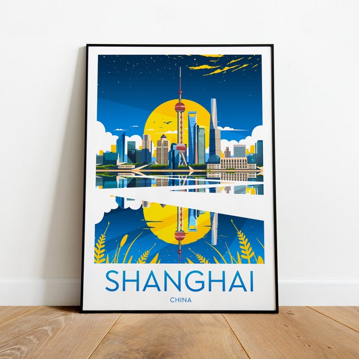 Shanghai Sunrise Travel Canvas Poster Print - China