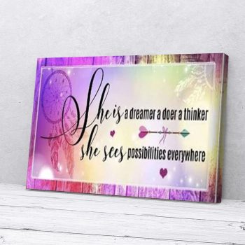 She's A Dreamer And Doer A Thinker Canvas Poster Prints Wall Art Decor