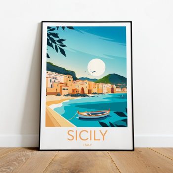 Sicily Travel Canvas Poster Print - Italy