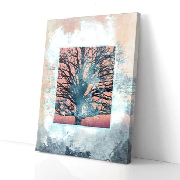 Single Tree In Rectangle Canvas Poster Prints Wall Art Decor