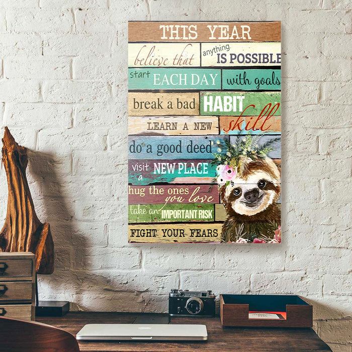 Sloth-Canvas-Poster-Prints-Wall-Art-Decor-1