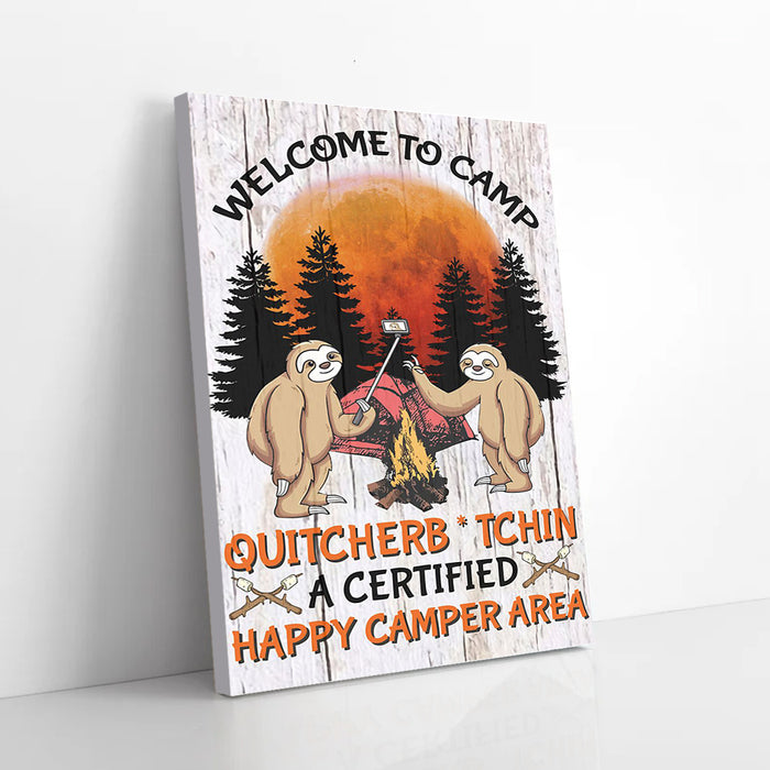 Sloth-Welcome-To-Camp-Camping-Canvas-Poster-Prints-Wall-Art-Decor Sloth Welcome To Camp Camping Canvas Poster Prints Wall Art Decor