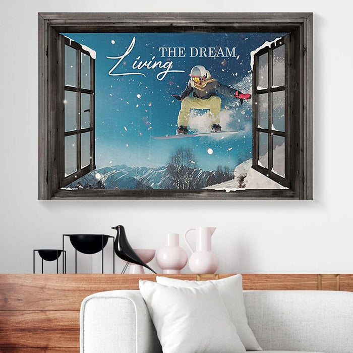 Snowboarding-Window-View-Canvas-Poster-Prints-Wall-Art-Decor-1