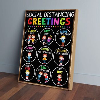 Social Distancing Greetings Social Worker Canvas Poster Prints Wall Art Decor