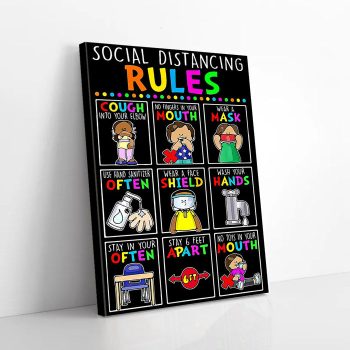 Social Distancing Rules Canvas Poster Prints Wall Art Decor