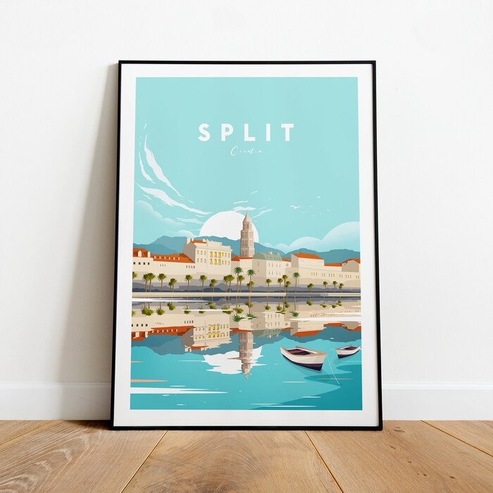 Split Traditional Travel Canvas Poster Print - Croatia