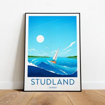 Studland Bay Travel Canvas Poster Print - Dorset Studland Poster Bournemouth Print