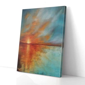 Sun Raise Reflect Abstract Painting Canvas Poster Prints Wall Art Decor