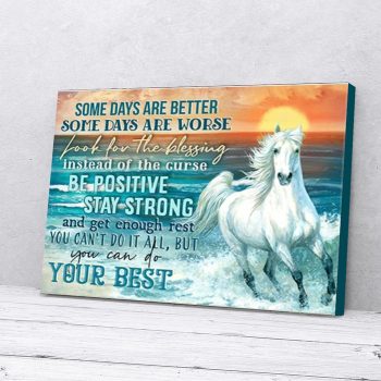 Sunset Sea White Horse Canvas Poster Prints Wall Art Decor