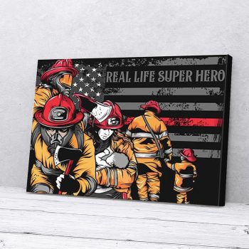 Super Hero Firefighter Canvas Poster Prints Wall Art Decor