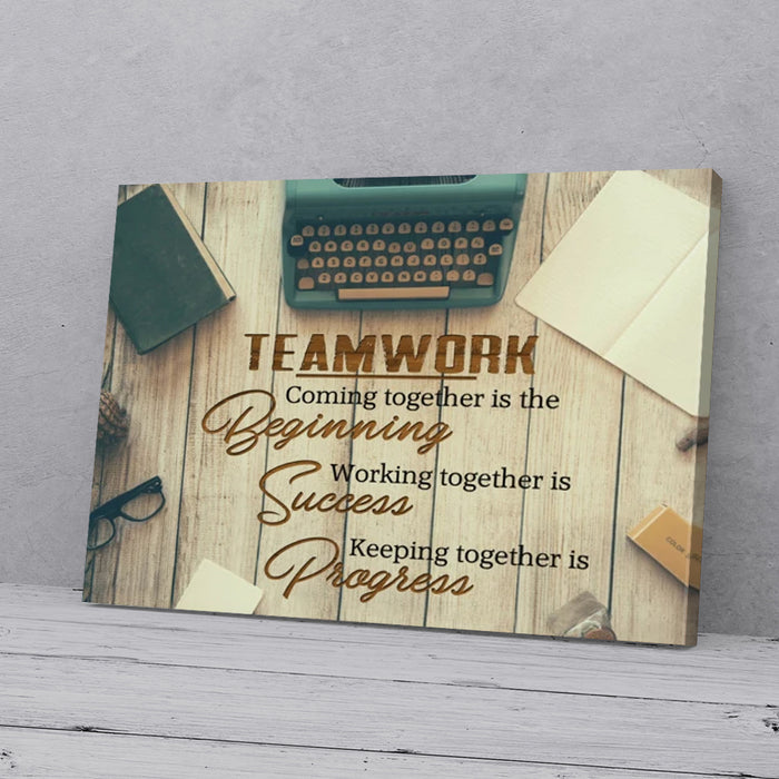 Teamwork Coming Together Is The Beginning Success In Office Canvas