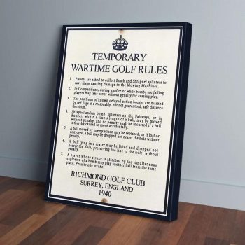 Temporary Wartime Golf Rules Canvas Poster Prints Wall Art Decor