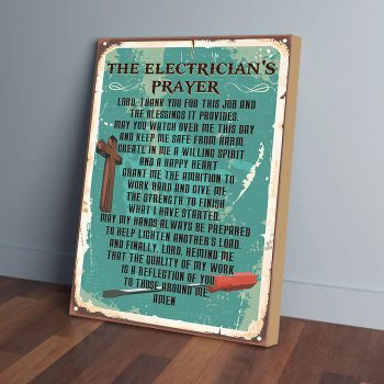 The Electrician Prayer Canvas Poster Prints Wall Art Decor